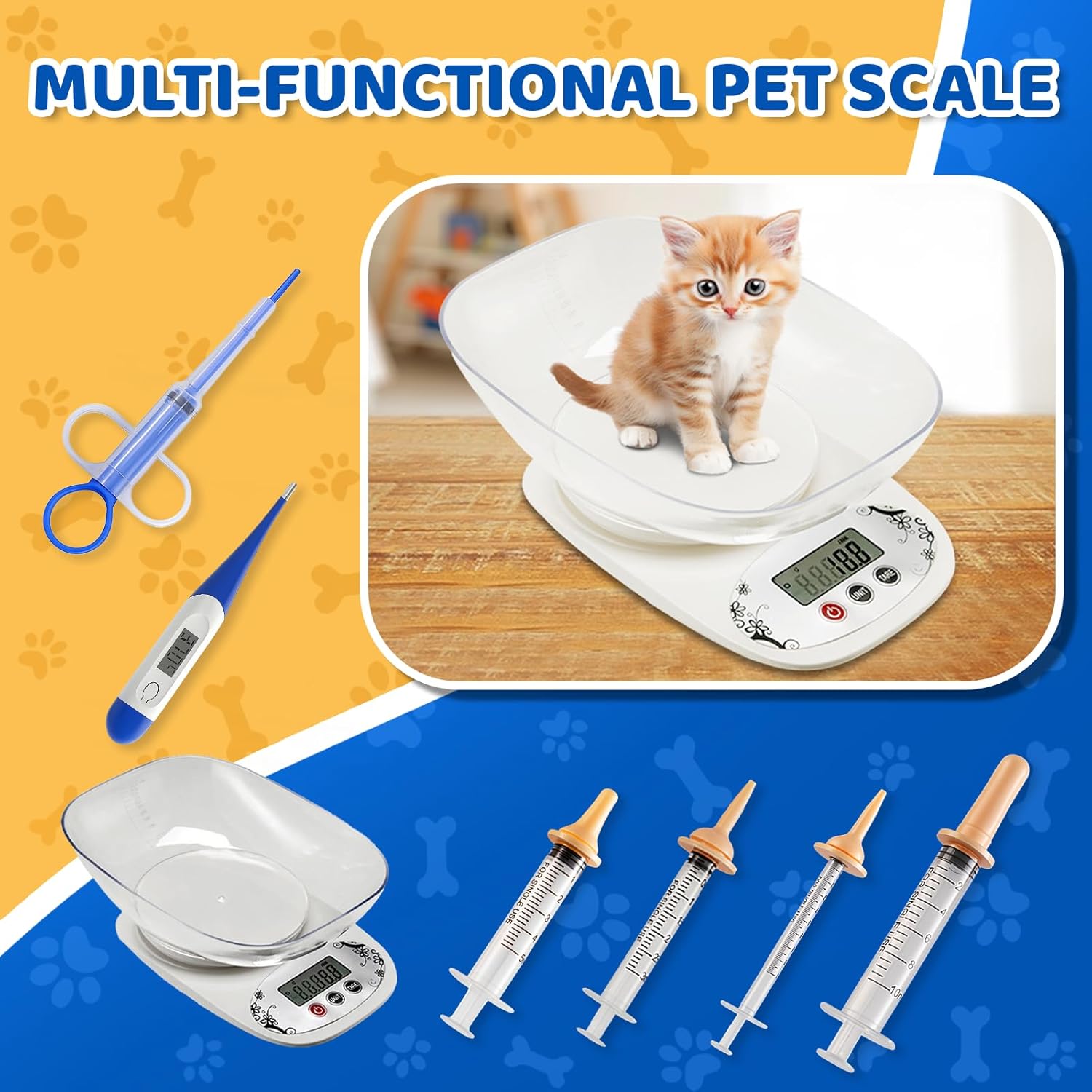 52pcs Puppy Whelping Supplies, Whelping kit, Puppies Birth, Kitten Dog Supplies, Puppy kit, Bottle Feeding kit for Newborn Puppy, Puppy Whelping Collars,Tube,Cord Clamps,Gloves,Digital Thermometer Scale