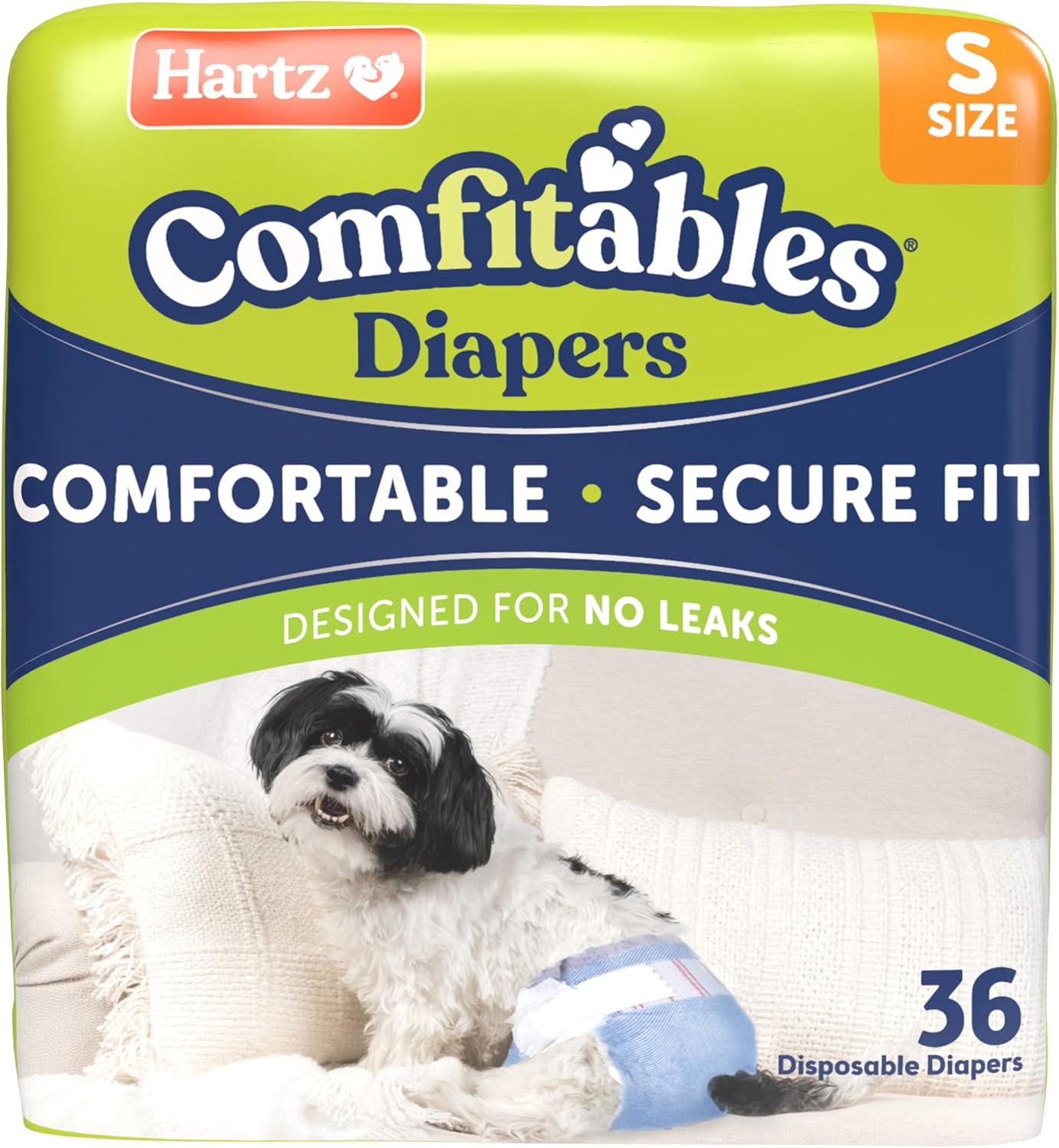 Hartz Disposable Dog Diapers, Size SM 36 count, Comfortable & Secure Fit, Easy to Put On