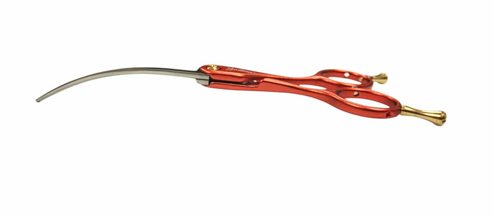 Zollita Colibri 6.5" Extreme Curved Asian Style Scissors Red