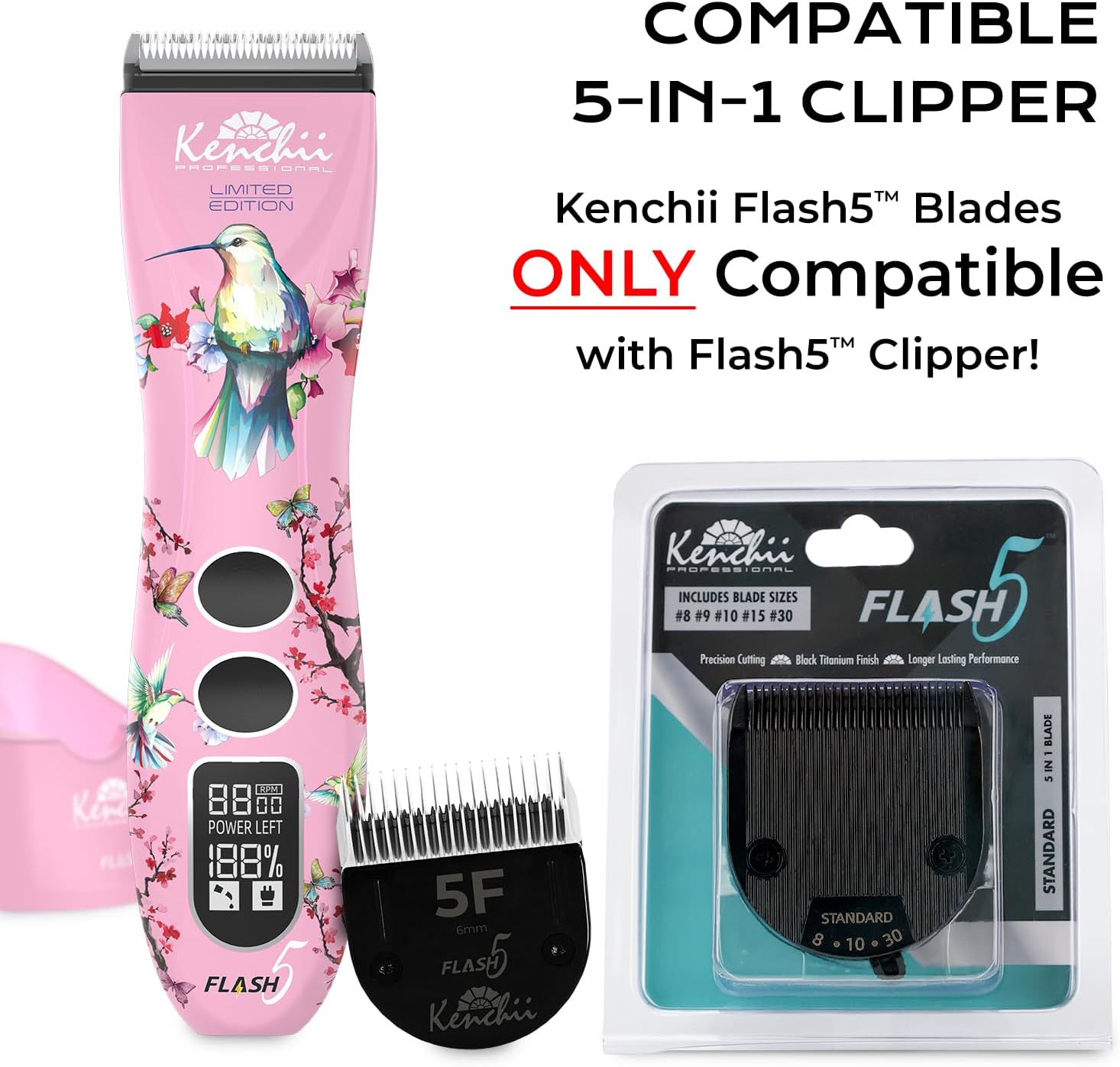Kenchii Flash 5 Clipper Blade (KEFB5-STD) Only Compatible with Limited Edition Flash 5 Clipper