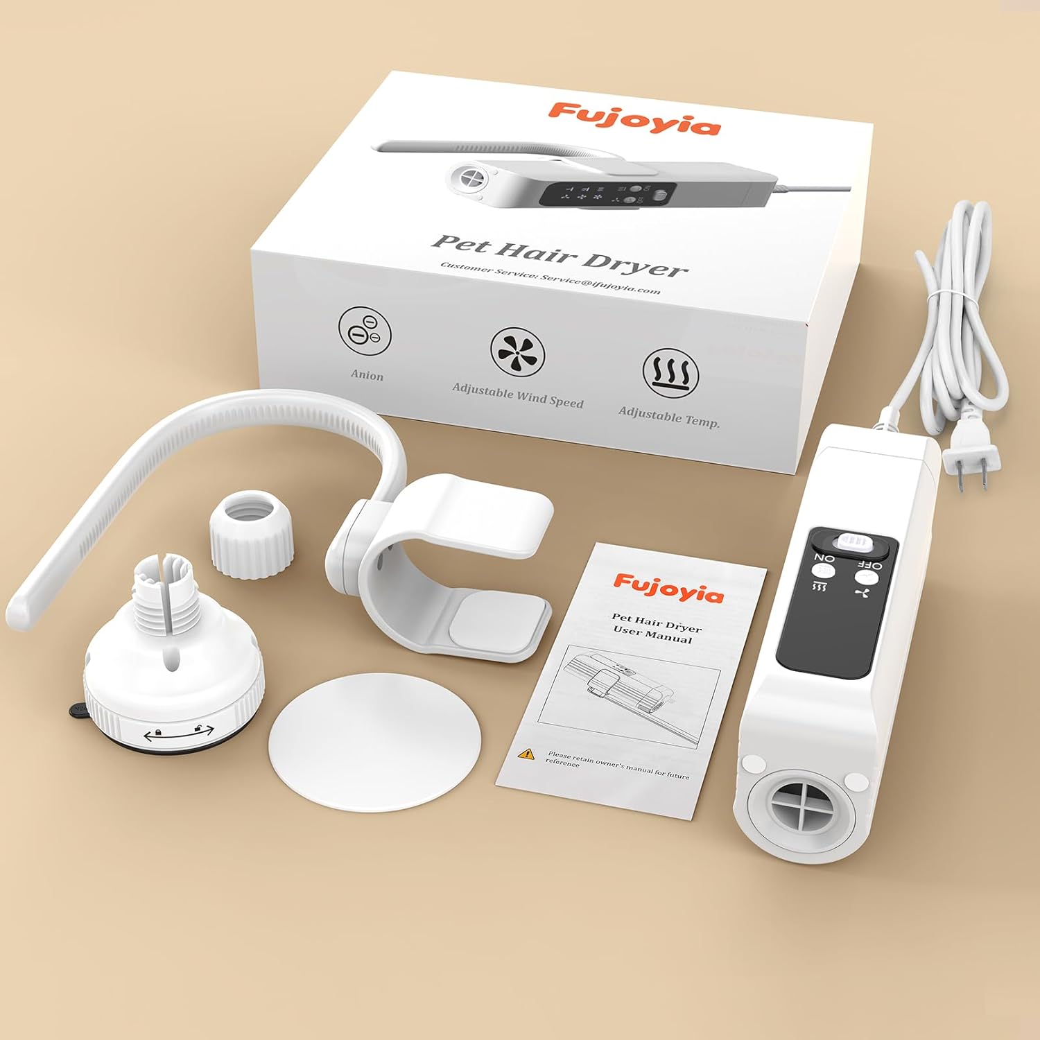 Fujovia Dog Dryer, Pet Hair Dryer, 110,000 RPM Brushless High-Speed Blower for Dogs and Cats