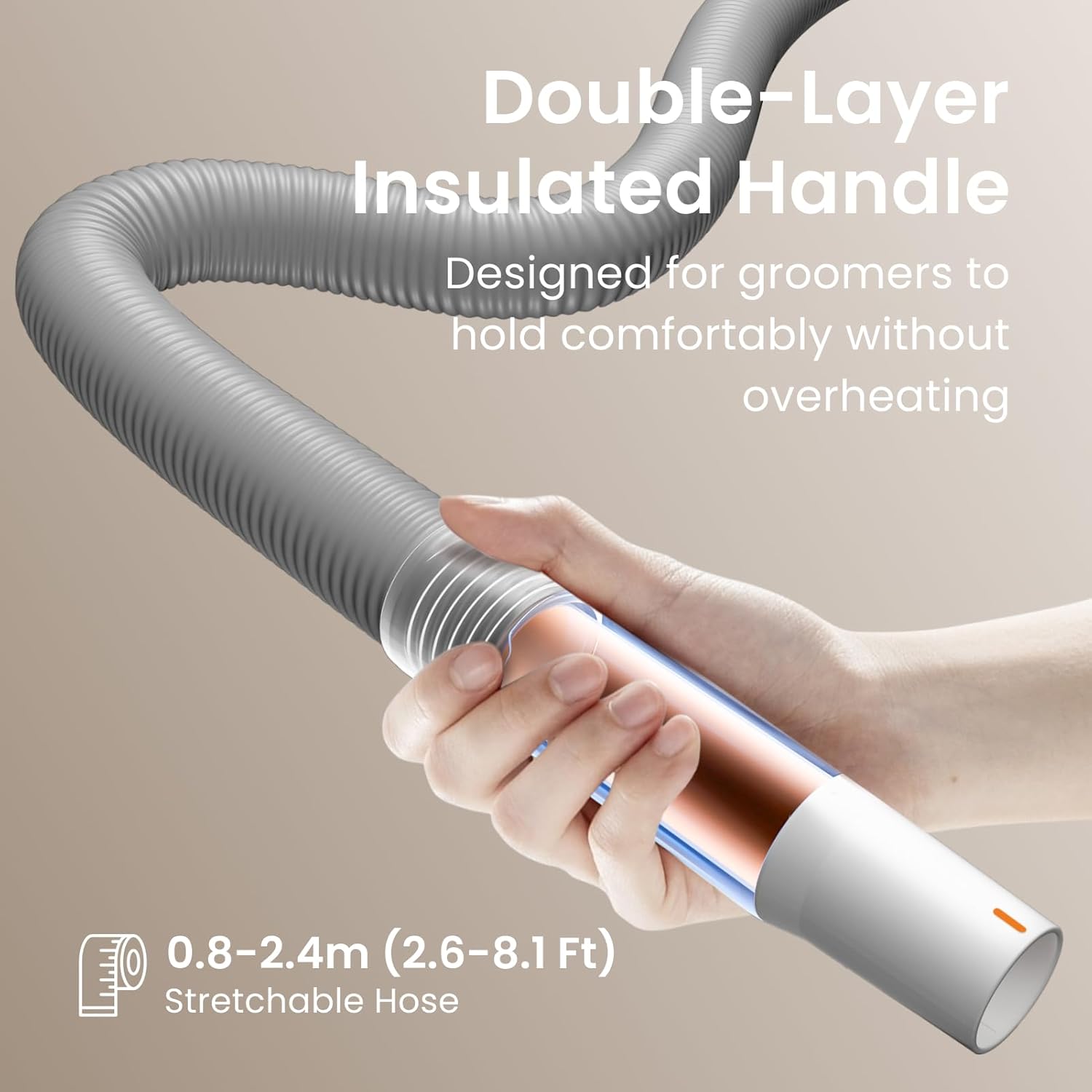 JirPet Dog Dryer for Pet Grooming, Professional 5.0HP/2400W High Velocity Dog Hair Dryer for Grooming, Pet Hair Force Dryer with 3 Temp