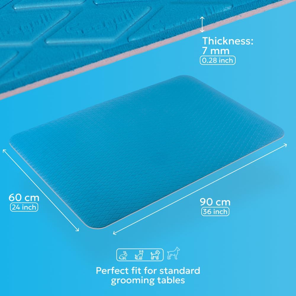 Seagull Multipurpose Foam Rubber Pet Grooming Table Mat 24 x 36 Inch Dog Grooming Mat for Table 