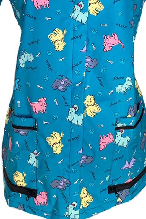 Ladybird Line 713 (large ) Blue Dog Design Waterproof Pet Grooming Smock for Dog Bathing and Pet Groomers