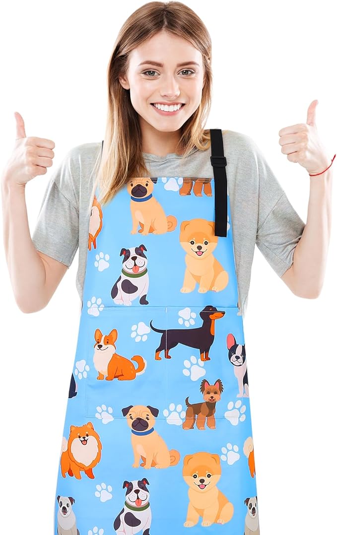 Dog Grooming Waterproof Apron with 2 Pockets,