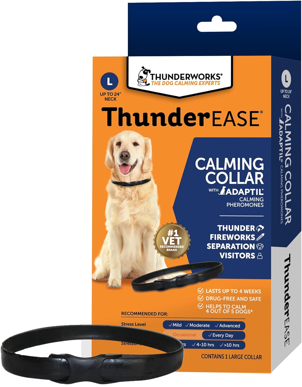 Thunder Ease Calming Anti-Anxiety Pheromone Collar for Dogs (Small)