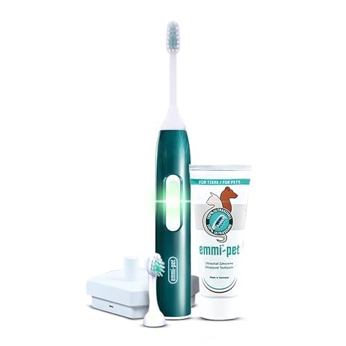 Emmi®-pet 2.0 PRO+ Oral & Skin Care Set Electric Toothbrush Set for Pets. Patented 100% ultrasonic no Brushing Technology deep-Cleans - for Healthier Teeth & Gums & Fresher Breath.