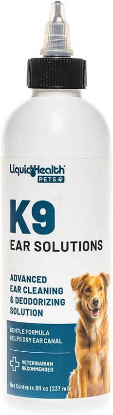 LIQUIDHEALTH Pets K9 Dog Ear Cleaner Wash Solutions - Infection Cleaning Hygiene Treatment Liquid Drops for Dogs