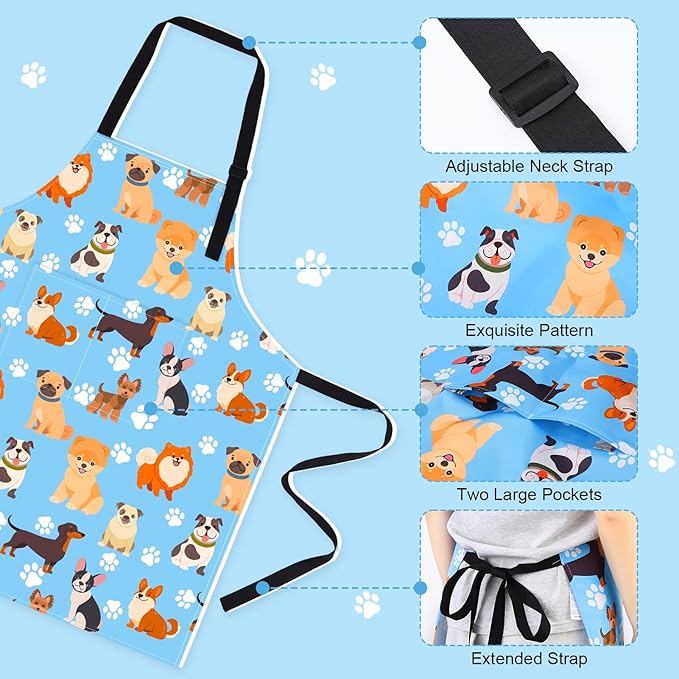 Dog Grooming Waterproof Apron with 2 Pockets,
