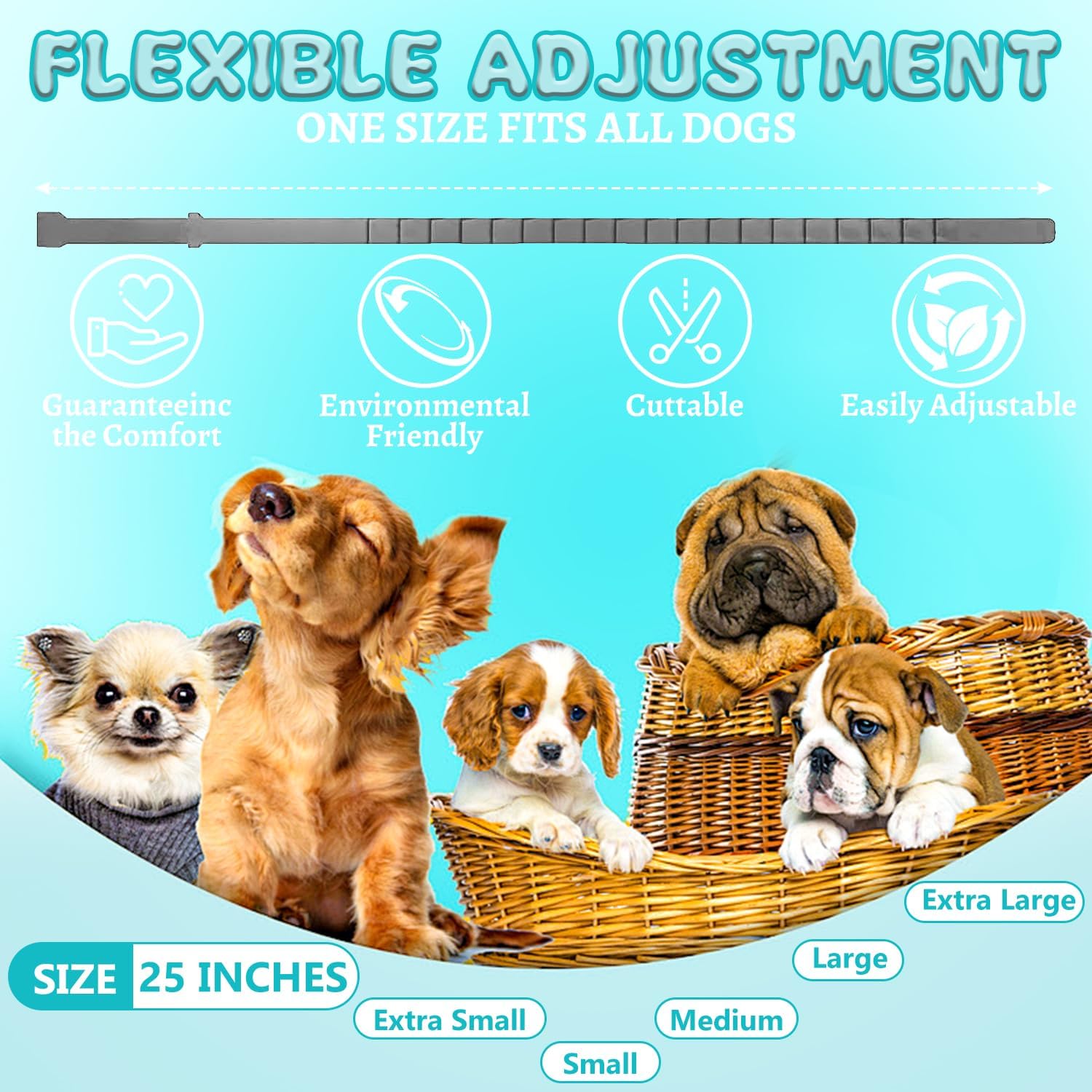 Calming Collars for Dogs, 4 Packs Dog Calming Collar Contains Long Lasting Pheromone for 60 Days, Separation/Stress/Anxiety Relief for Dogs, Adjustable for Small Medium Large Dog (Grey)