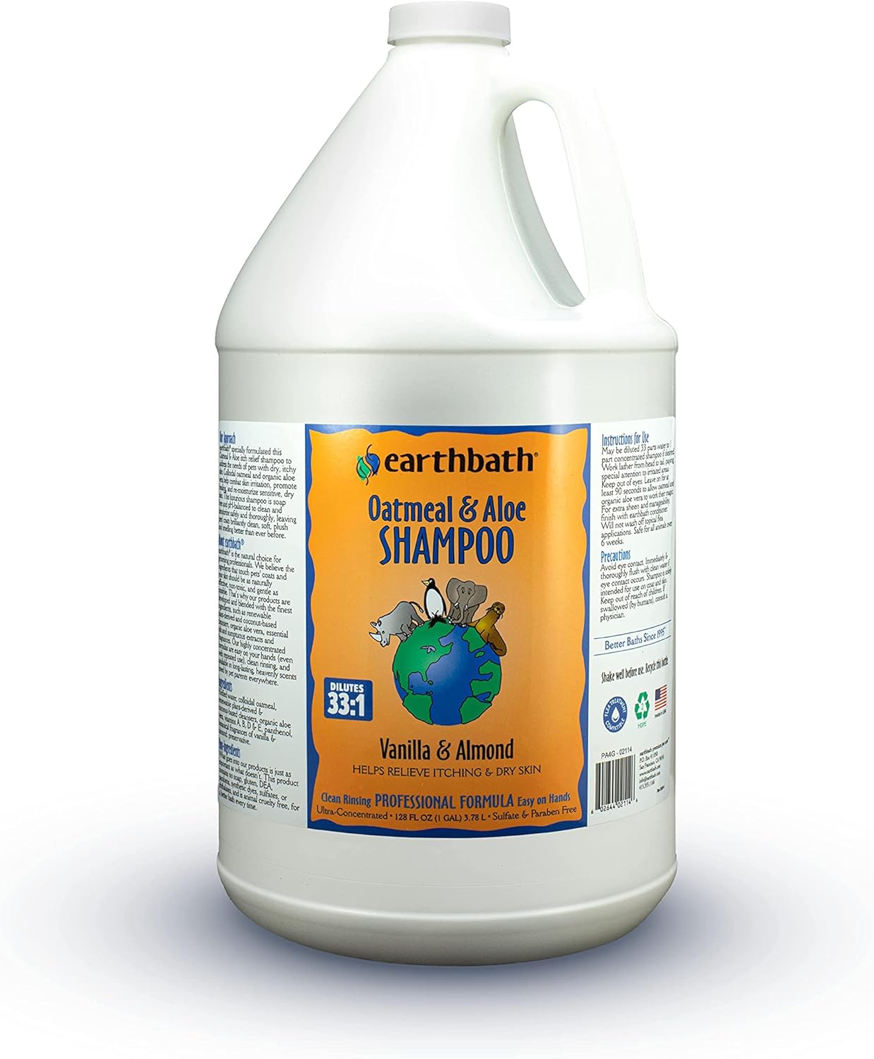earthbath, Oatmeal & Aloe Dog Shampoo - Oatmeal Shampoo for Dogs, Itchy, Dry Skin Relief