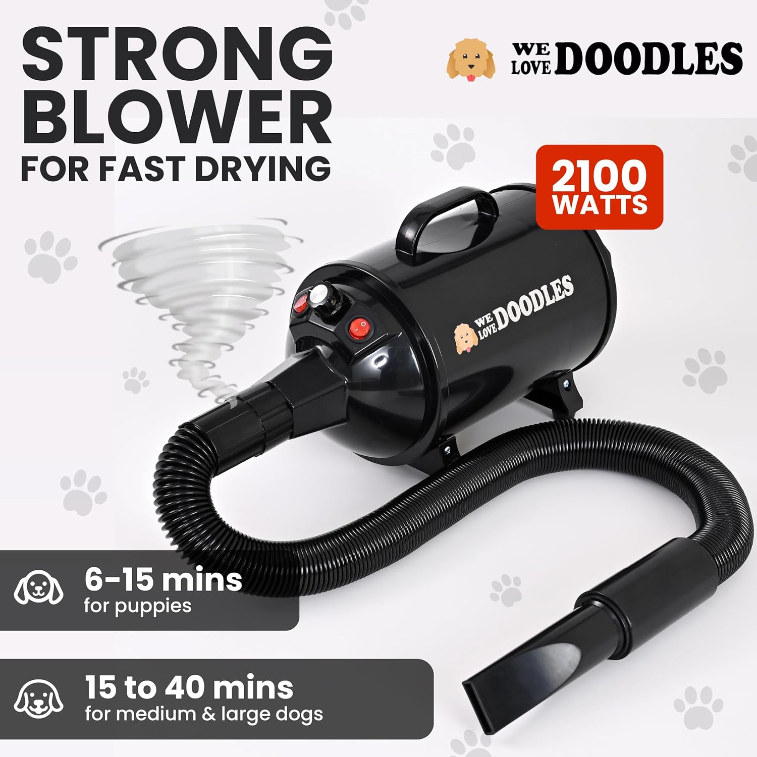 Dog Dryer with Adjustable Speed & Temperature Control - High Velocity Hair Dryer