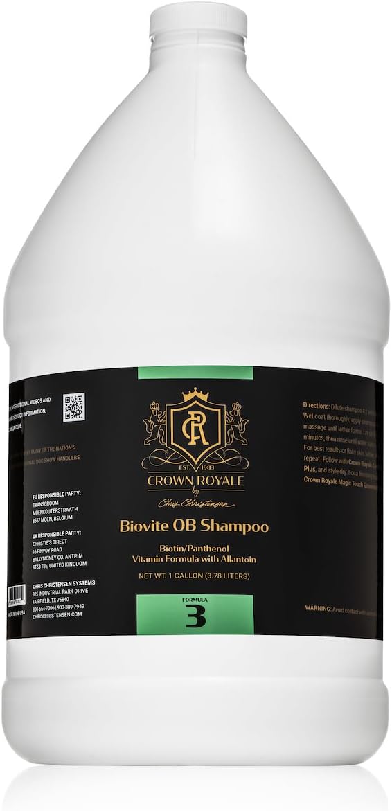 Crown Royale Biovite Formula 3 Ready-to-Use Dog Shampoo, Gives Thick Full Bodied Texture, Adds Volume, Safe For Use on Cats and Dogs, Made in USA, 1 gan