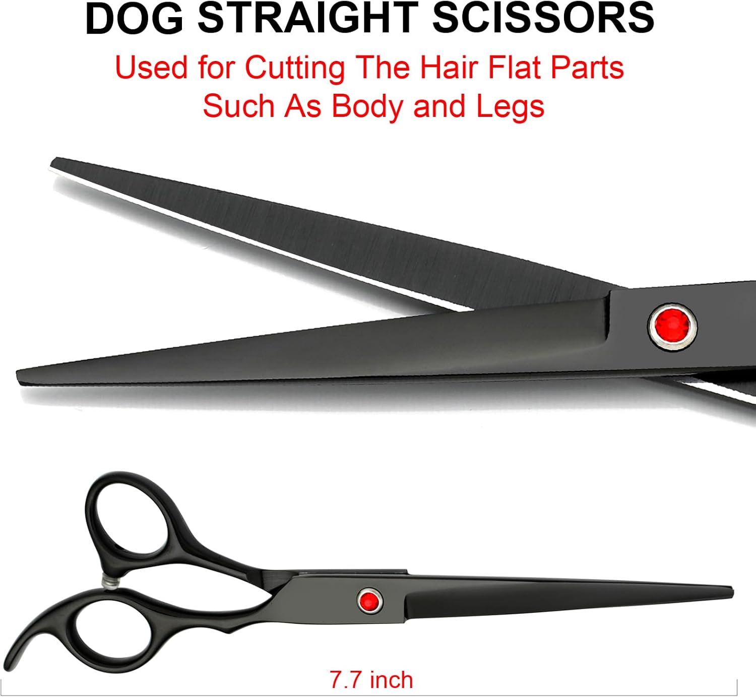 Professional Dog Grooming Scissors Kit Black 6 in 1, Dog Shears for Grooming 6CR Premium Stainless Steel Grooming Scissors Kit