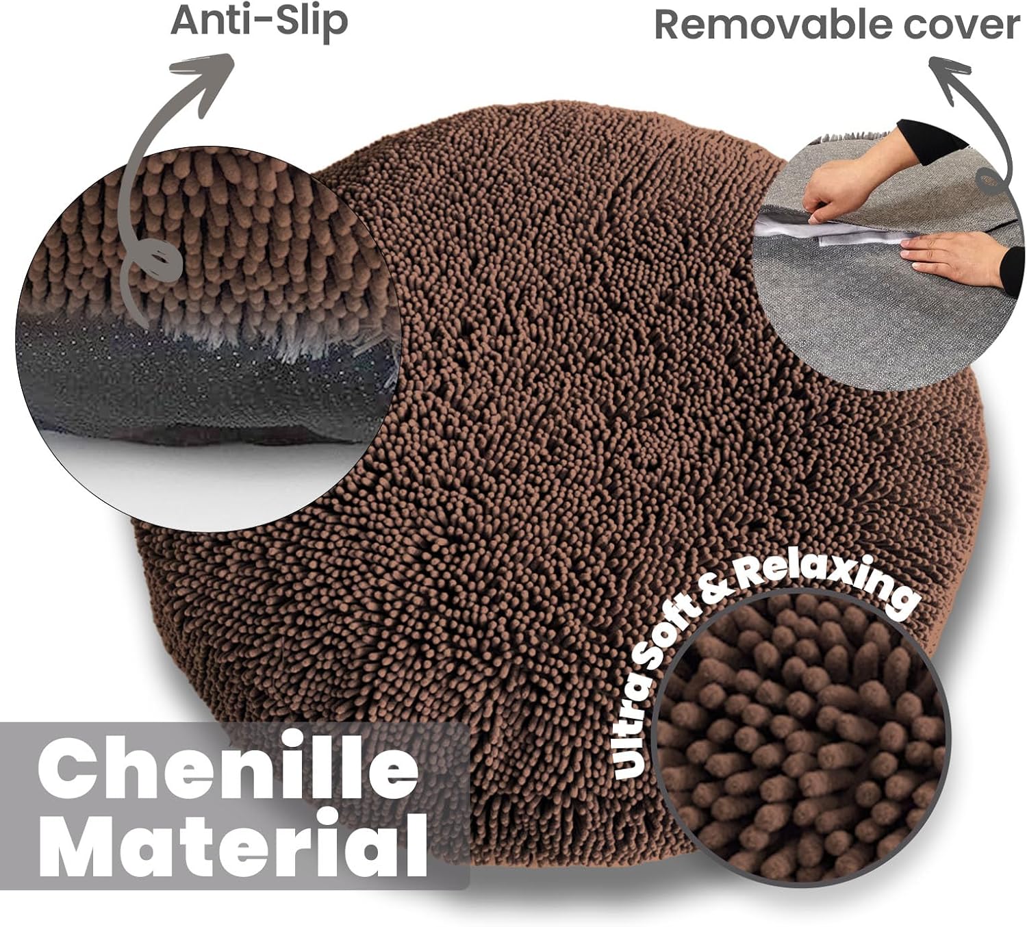 Muddy Mat®Cloud K-9 Bed for Dogs & Cats, Soft & Relaxing Donut Dog Bed, 