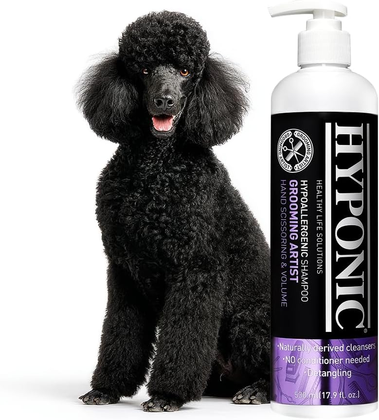 HYPONIC Grooming Artist Shampoo - Hypoallergenic Pet Shampoo for Groomers (Hand Scissoring & Volume (17.9 oz))