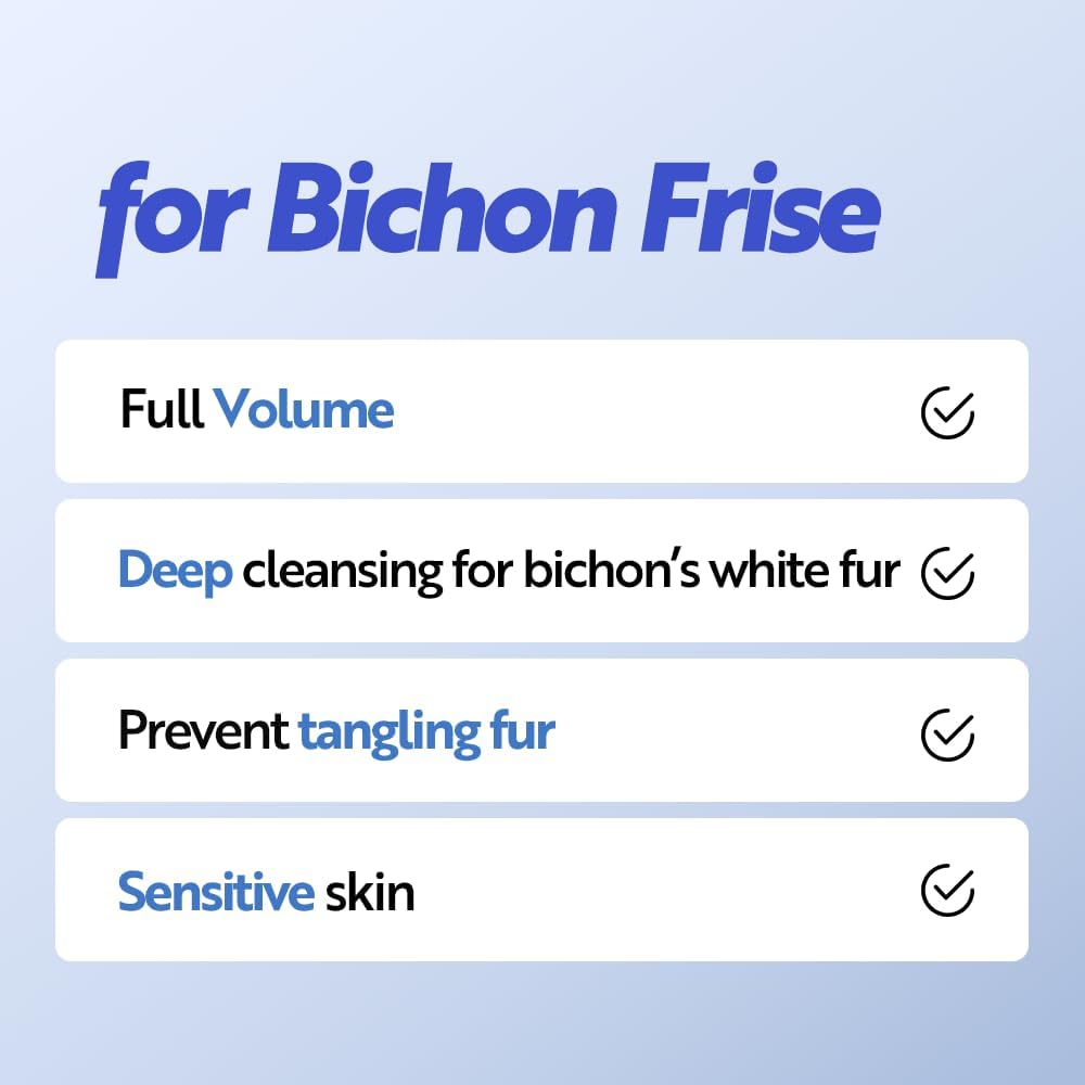 HYPONIC Shampoo for Bichon Frise - Hypoallergenic Breed-Specific Shampoo for Bichon Frise for Full Volume, deep Cleansing, and Hair Elasticity (10.14 fl.oz)