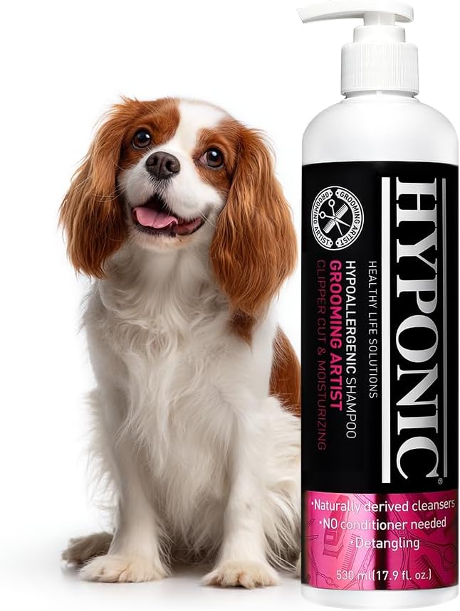 HYPONIC Grooming Artist Shampoo - Hypoallergenic Pet Shampoo for Groomers (Clipper Cut & Moisturizing (17.9 oz)
