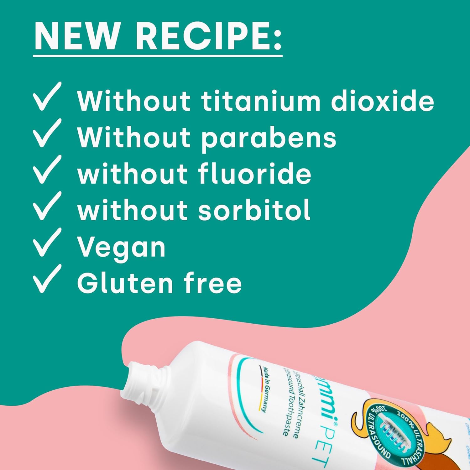 Emmi-pet Ultrasonic Toothpaste with Nano-Bubbles (new Extra mild Formulation, Vegan, paraben Free)