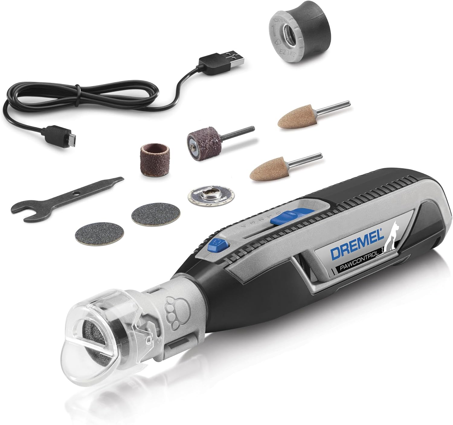 Dremel Paw Control 7760-PET Dog Nail Grinder and Trimmer - Cordless & Rechargeable Pet Grooming Tool Kit - Safe for Dogs, Cats, and Small Animals 