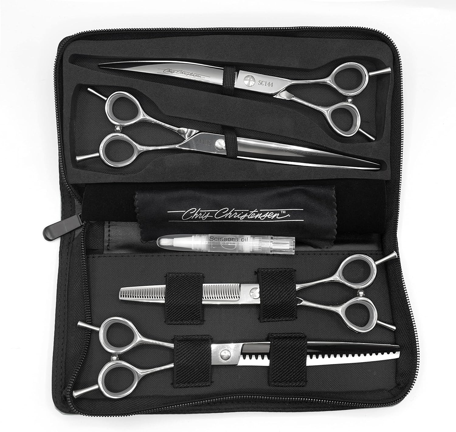 Chris Christensen Classic Series Grooming Shears, Full Set of Shears with Case, Groom Like a Professional, Any Skill Level