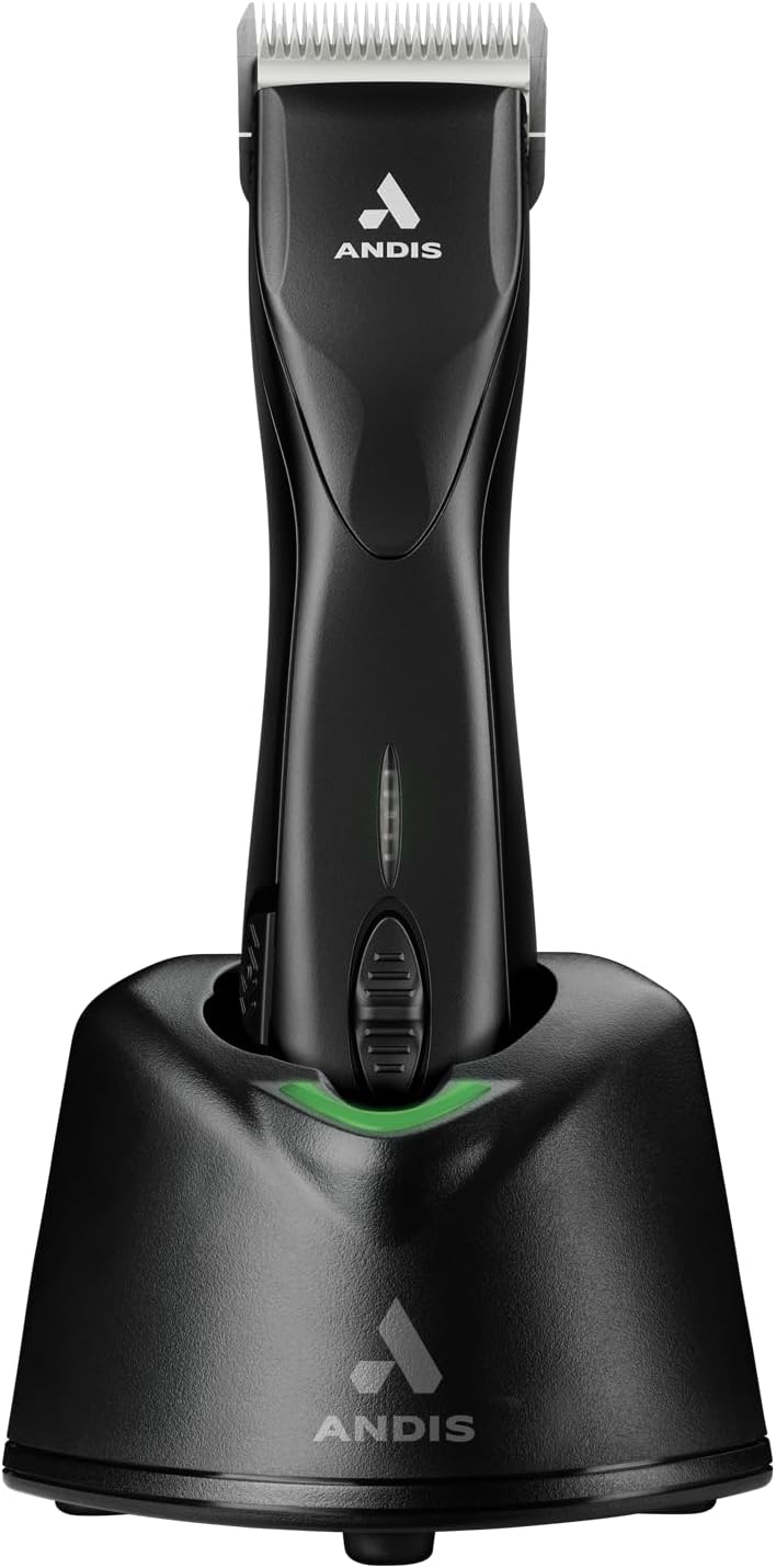 Andis 79170 Pulse Zr II 5-Speed Detachable Blade Clipper, Cordless Animal/Dog Grooming, Removable Lithium Ion Battery, Black