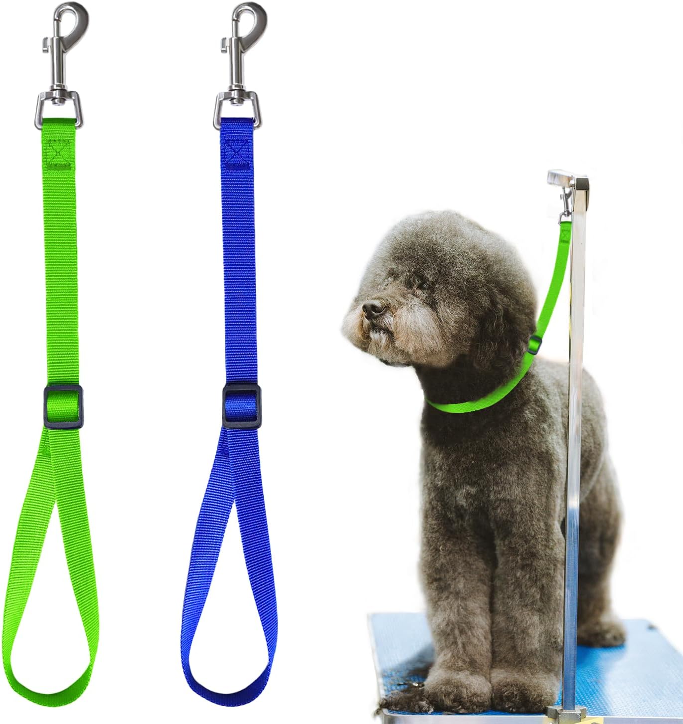 Pet Dog Grooming Loops,2 Pack Adjustable Nylon Restraint Noose Loop, Grooming Arm Accessories Fixed Dog Bathing Safety Tether Straps for Pet Grooming Table Bathtub