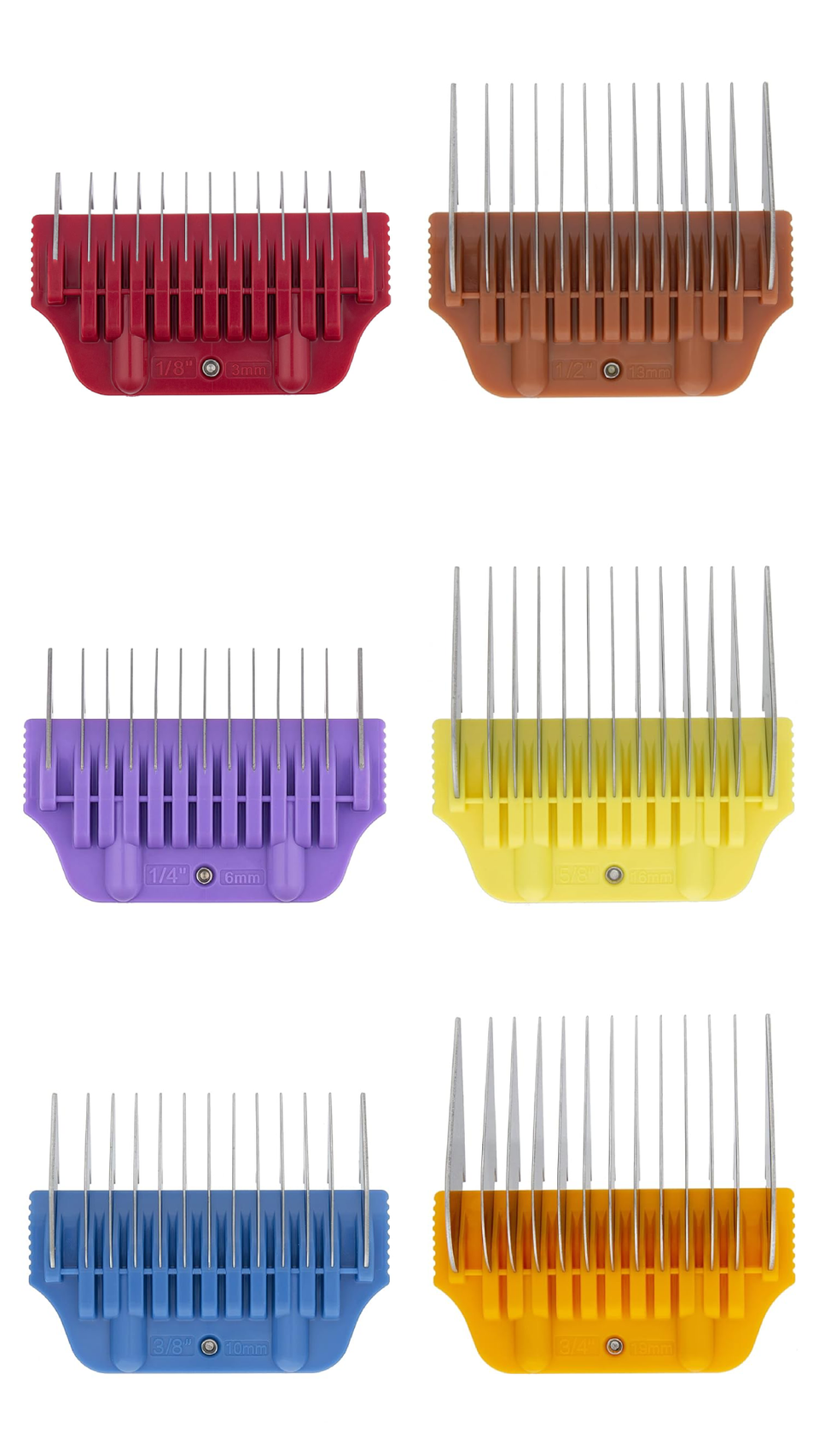 Six Wide Attachment Comb Set #1 (1/8" through 3/4")