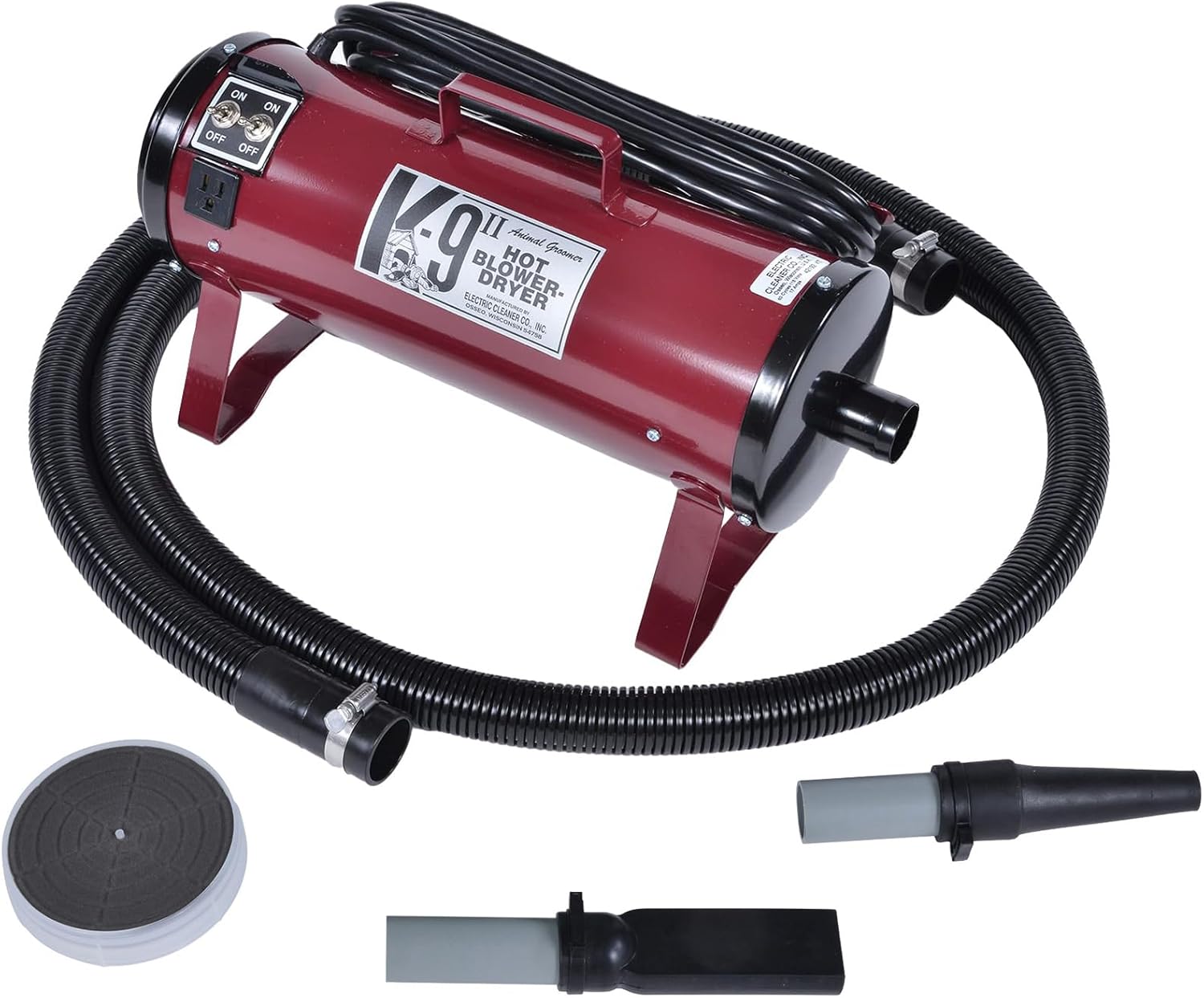 K9 II Dog Blow Dryer - High Power Grooming Dryer, Heavy Duty, 10' Hose, De-shedding, Pink