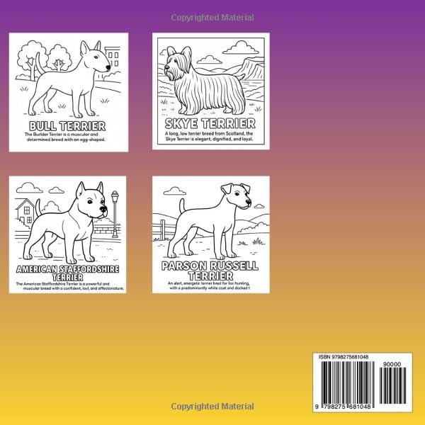 Terrier Group Coloring Group: Fun Terrier Group Coloring Book for Kids and Adults: 32 AKC Terrier Breeds, Cartoon Dog Coloring Pages, Airedale, ... Art, Stress-Relief Dog Lovers Activity Book
