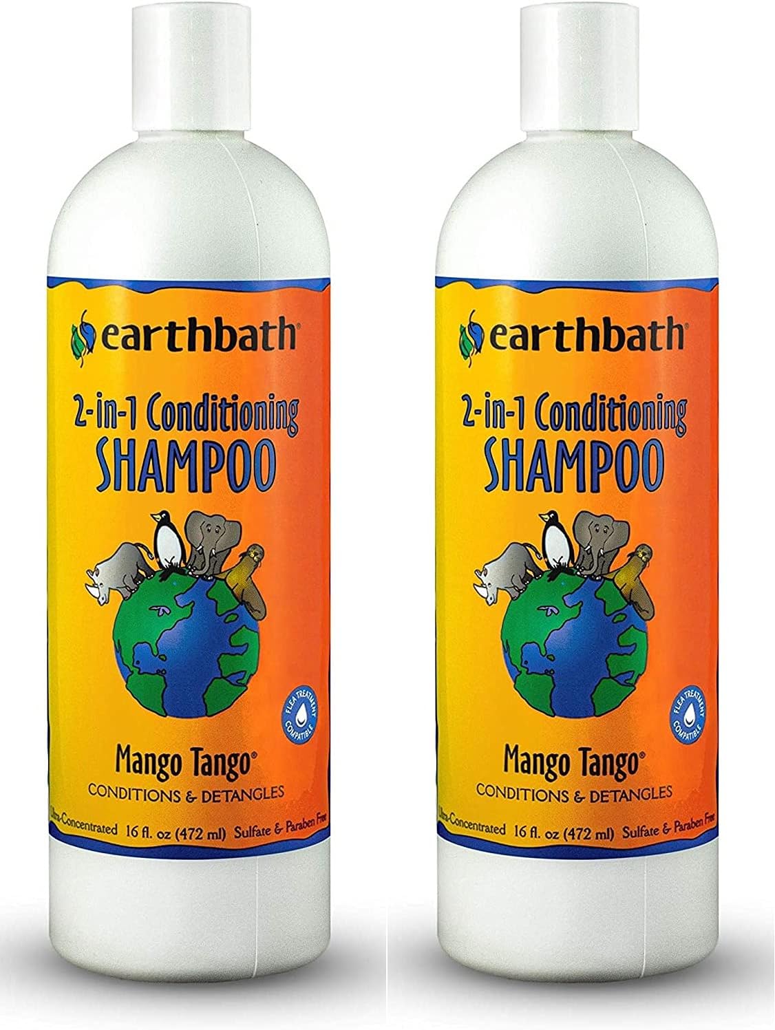 earthbath, Mango Tango 2-in-1 Conditioning Shampoo - Cruelty Free Dog Shampoo and Conditioner