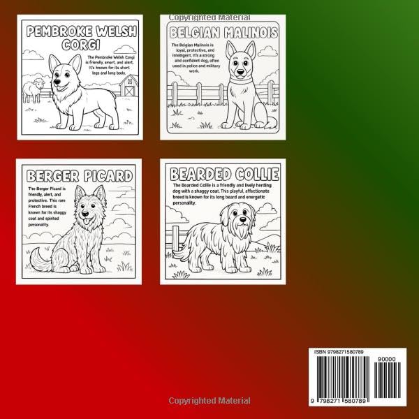 Herding Group coloring book: “All the Breeds You Watch at the Dog Shows on TV – Herding Group Dog Coloring Book for Kids and Adults | Fun and ... Shepherds, German Shepherds, Corgis, Etc...