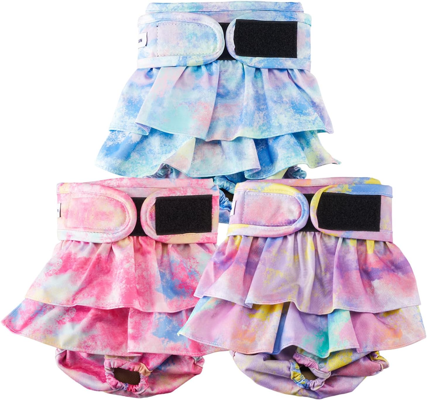 Small Reusable Dog Diapers Female Washable, Premium Doggie Diaper for Dogs, Pack of 3, Highly Absorbent Small Dog Diaper for Heat, Incontinence and Puppy Training 
