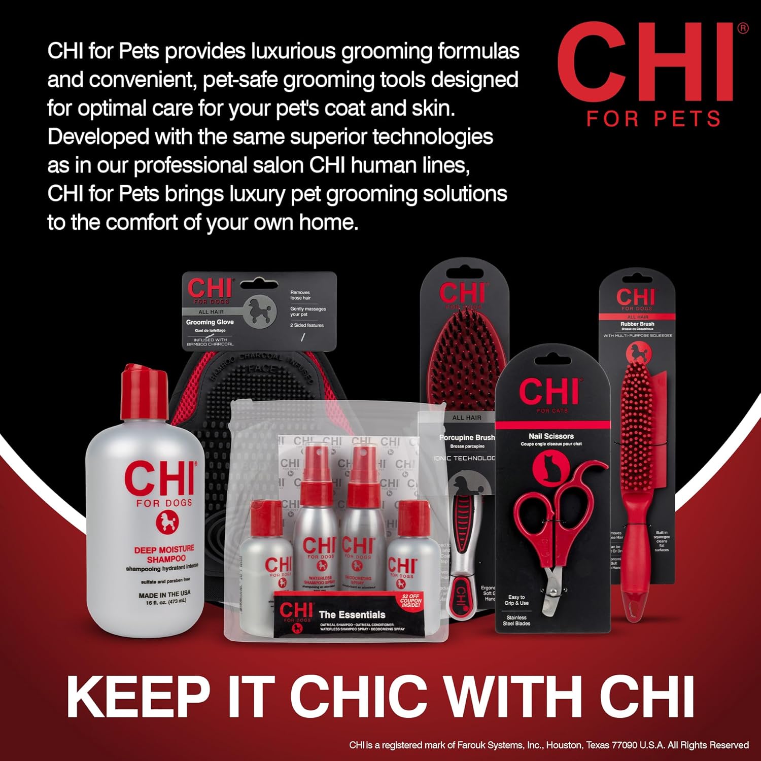 CHI for Dogs Detangling Finishing Spray, Leave-In Dog Grooming Mist to Help Release Tangles & Knots, Light Conditioning Shine Finish, Sulfate & Paraben Free, Made in the USA, 10 Fl Oz