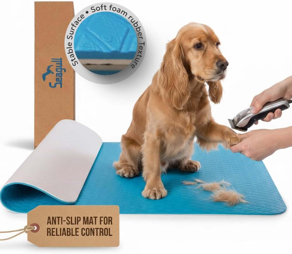 Seagull Multipurpose Foam Rubber Pet Grooming Table Mat 24 x 36 Inch Dog Grooming Mat for Table 