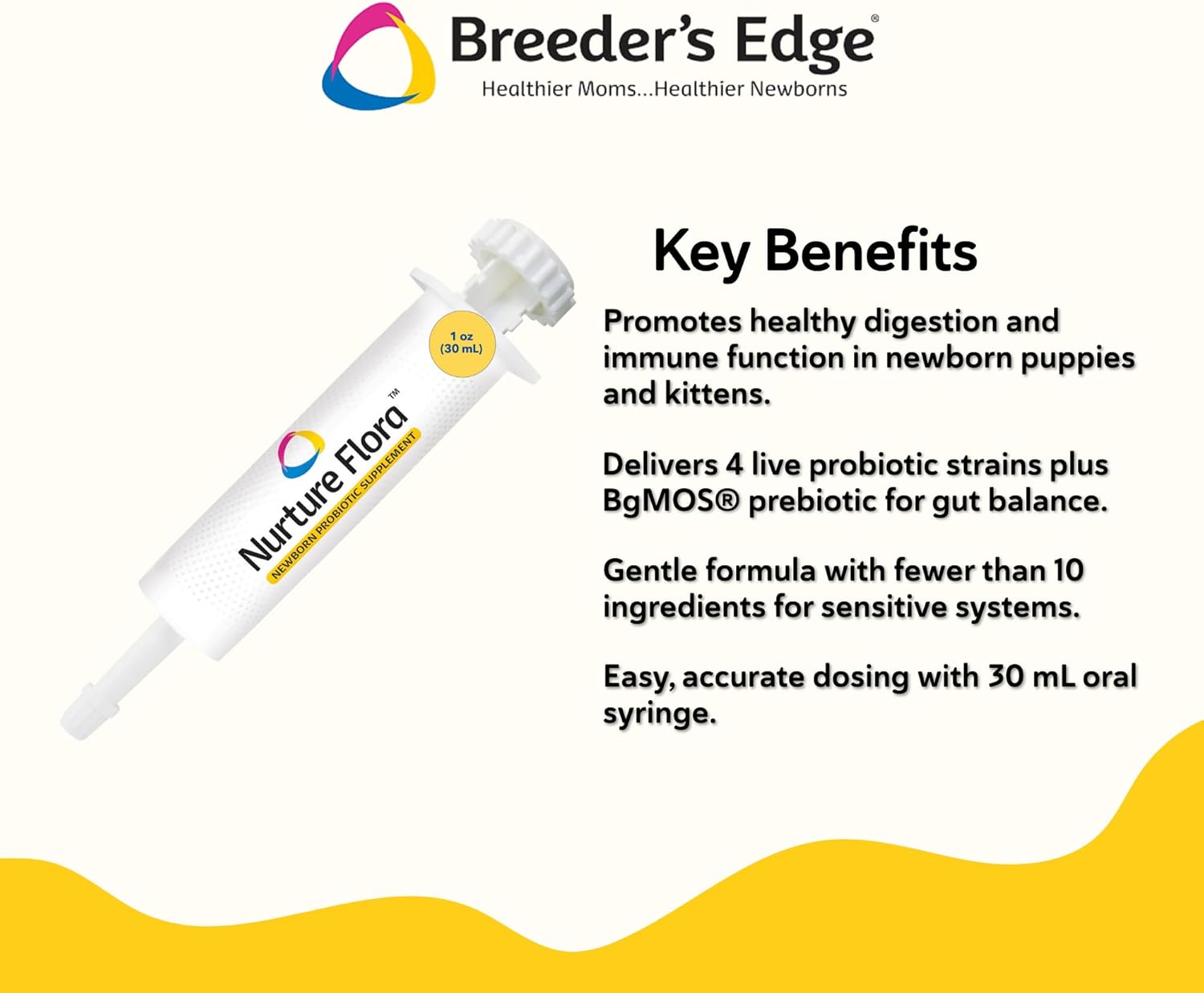 Revival Animal Health Breeder's Edge Nurture Flora for Puppies & Kittens | Colostrum Supplement for Puppies & Kittens | Protein & Vitamins & Minerals | Easy to Digest | 30ml Easy to Administer