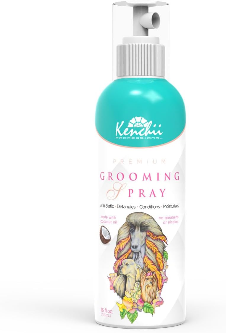 Kenchii Premium Pet Grooming Spray for Dogs and Cats | All-Natural Scented Moisturizing Pet Detangler Spray | Pet Conditioner Coat Shine Spra