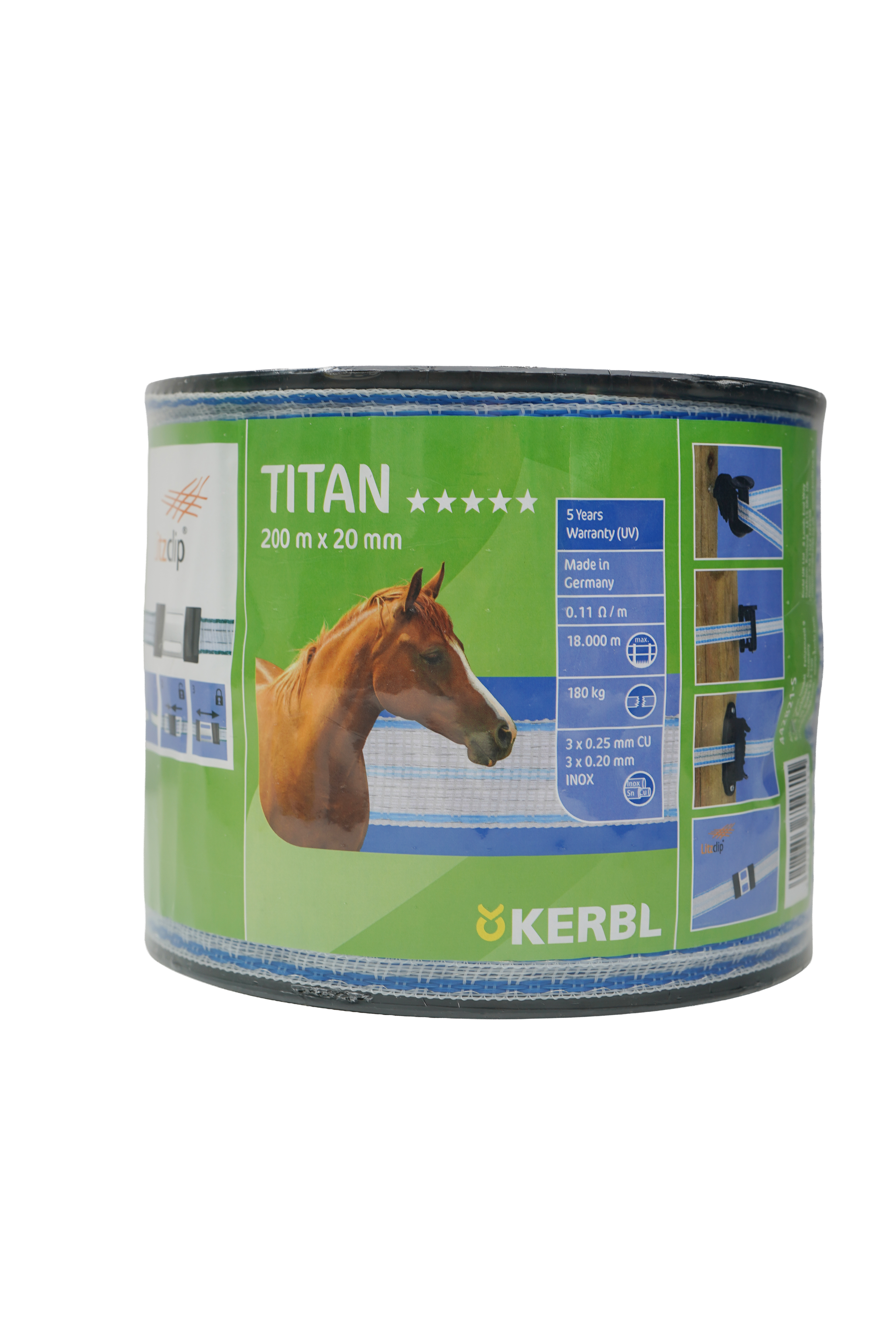 Elektrinio piemens juosta Kerbl TITAN fence tape 20 mm x 200 m 442821-S