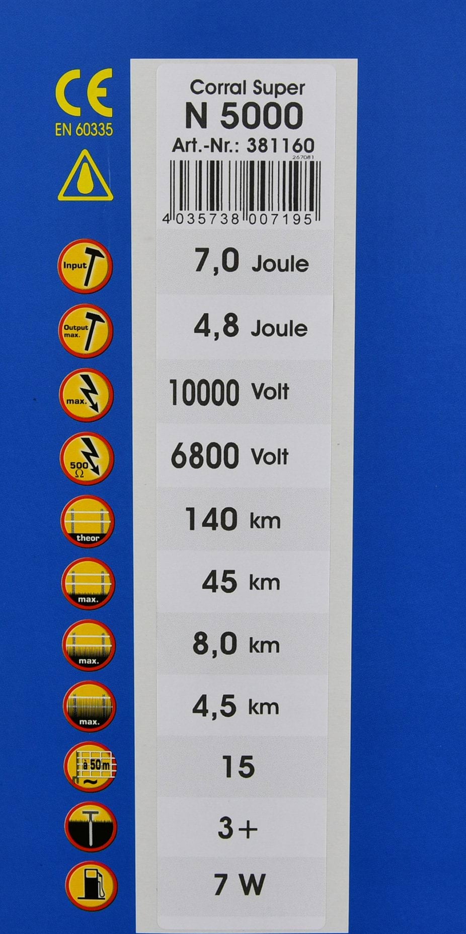 Elektrinis piemuo Corral Super N 5000 230 V 381160