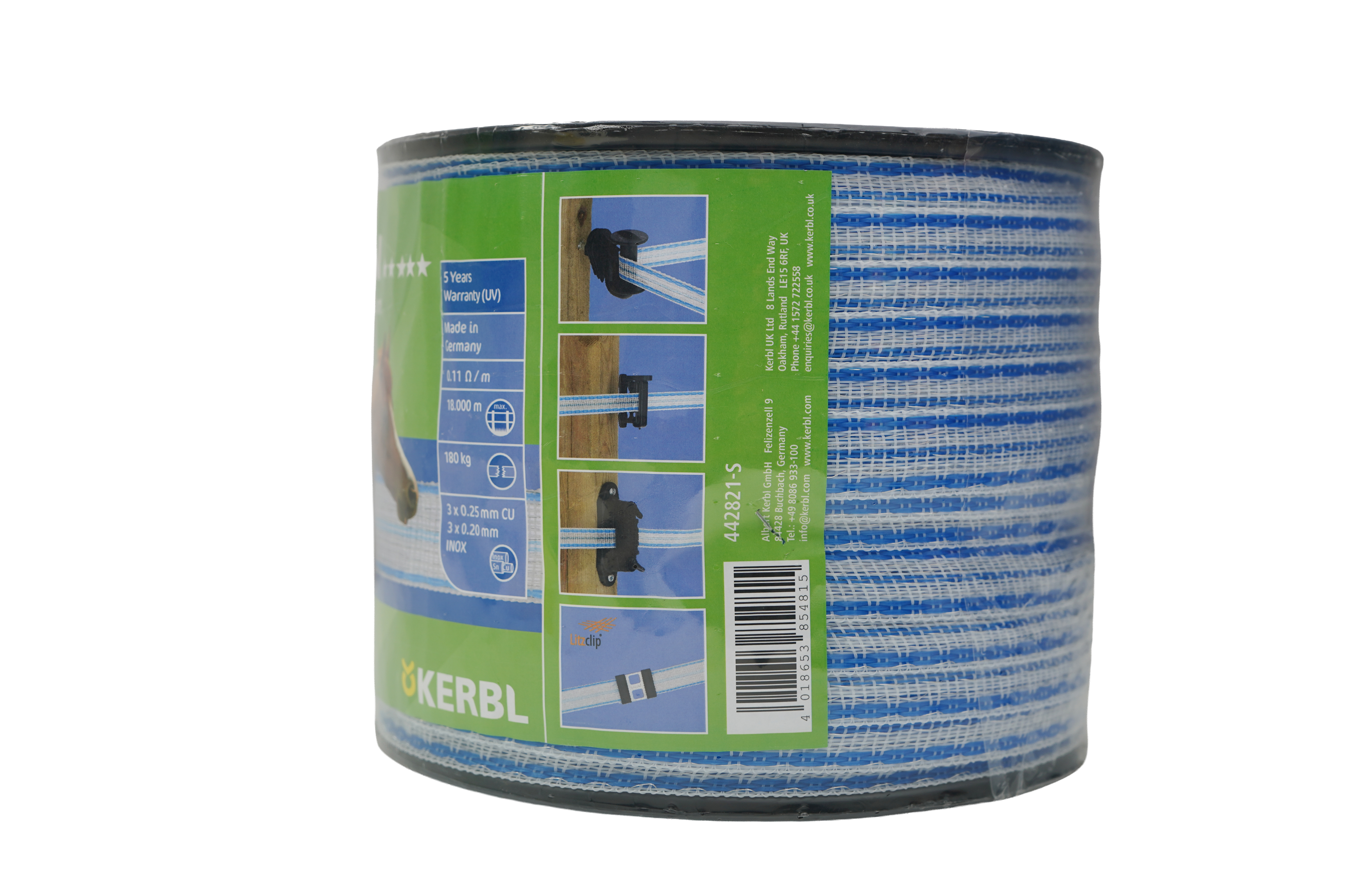 Elektrinio piemens juosta Kerbl TITAN fence tape 20 mm x 200 m 442821-S