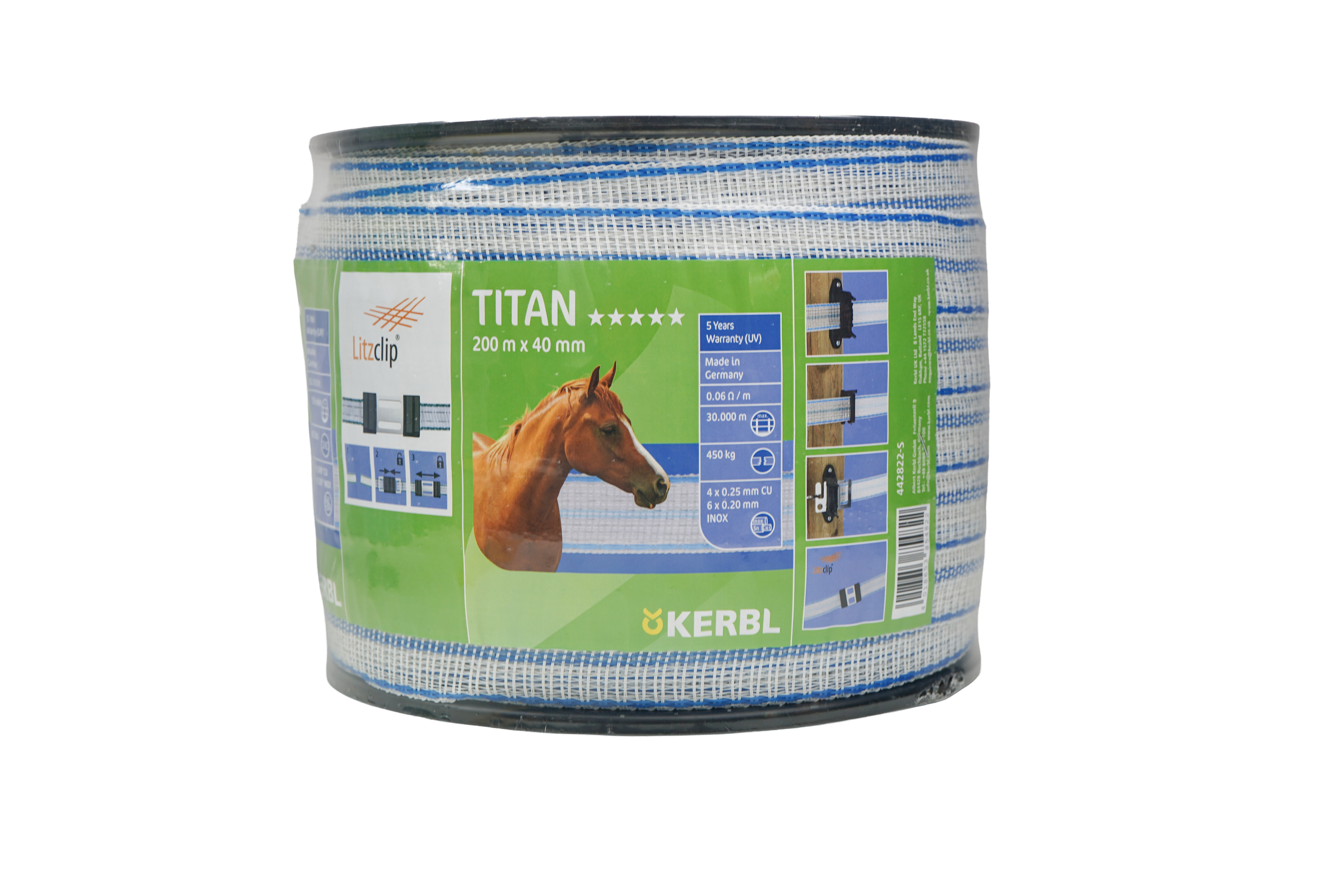 Elektrinio piemens juosta Kerbl TITAN 40 mm x 200 m 442822-S