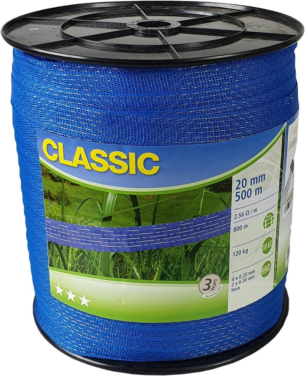 Elektrinio piemens juosta Classic Weidezaunband , 20mm 500 m 449100