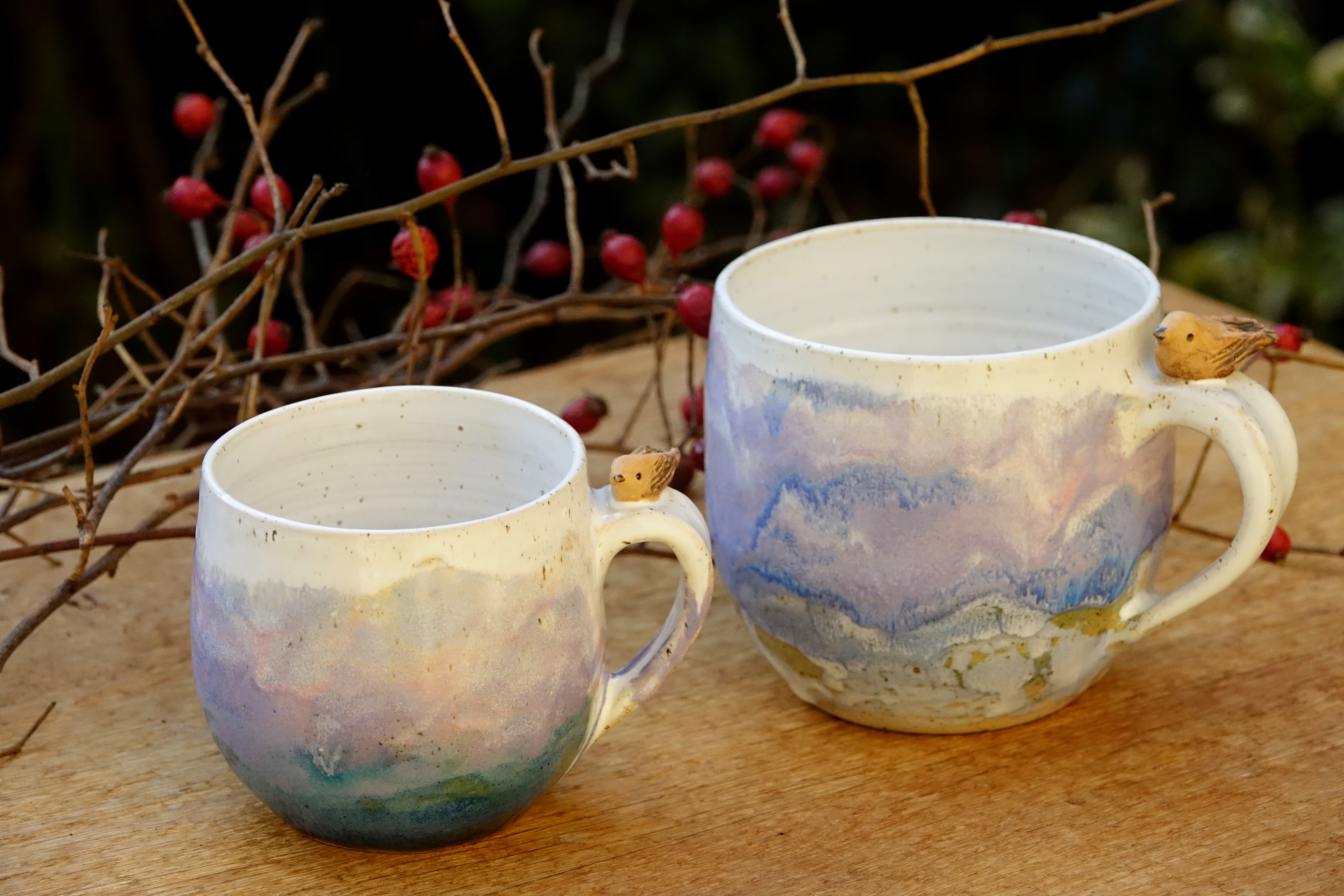 Zimní krajina s ptáčkem