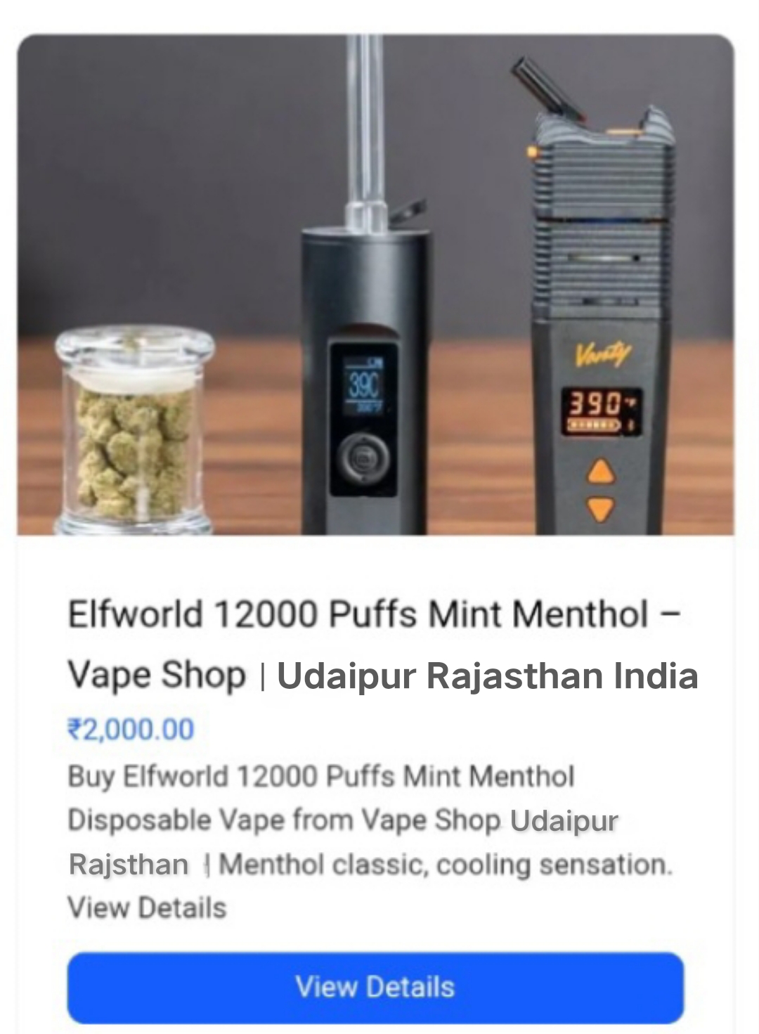 Elfworld 12000 Puffs Mint Menthol Vape