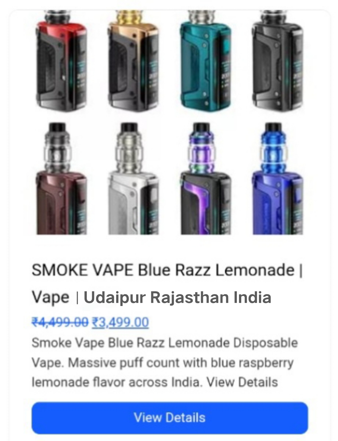 SMOKE VAPE Blue Razz Lemonade
