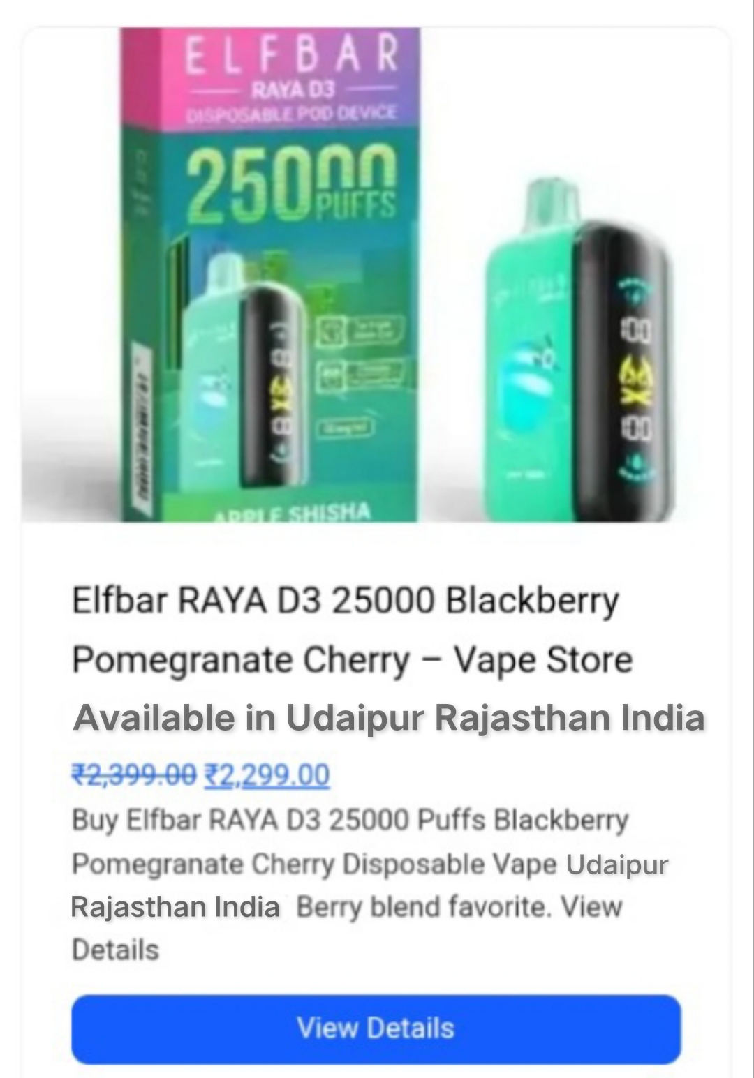 Elfbar RAYA D3 25000 Puffs Vape