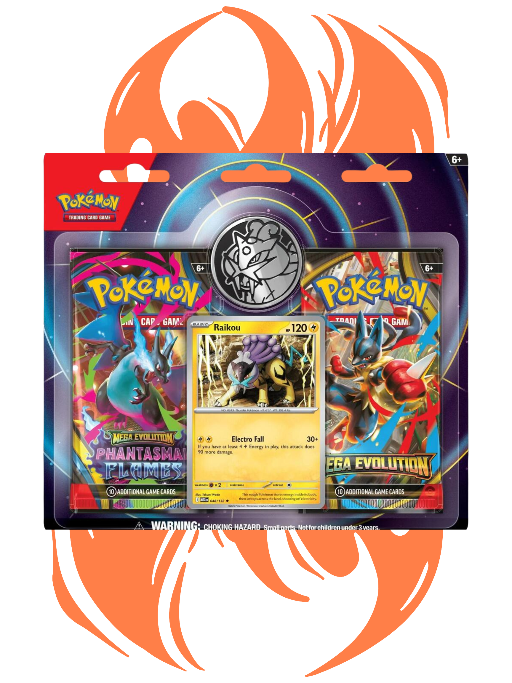X2 Pokemon TCG Raikou 2 Pack Blister Mega Evolution & Phantasmal Flames