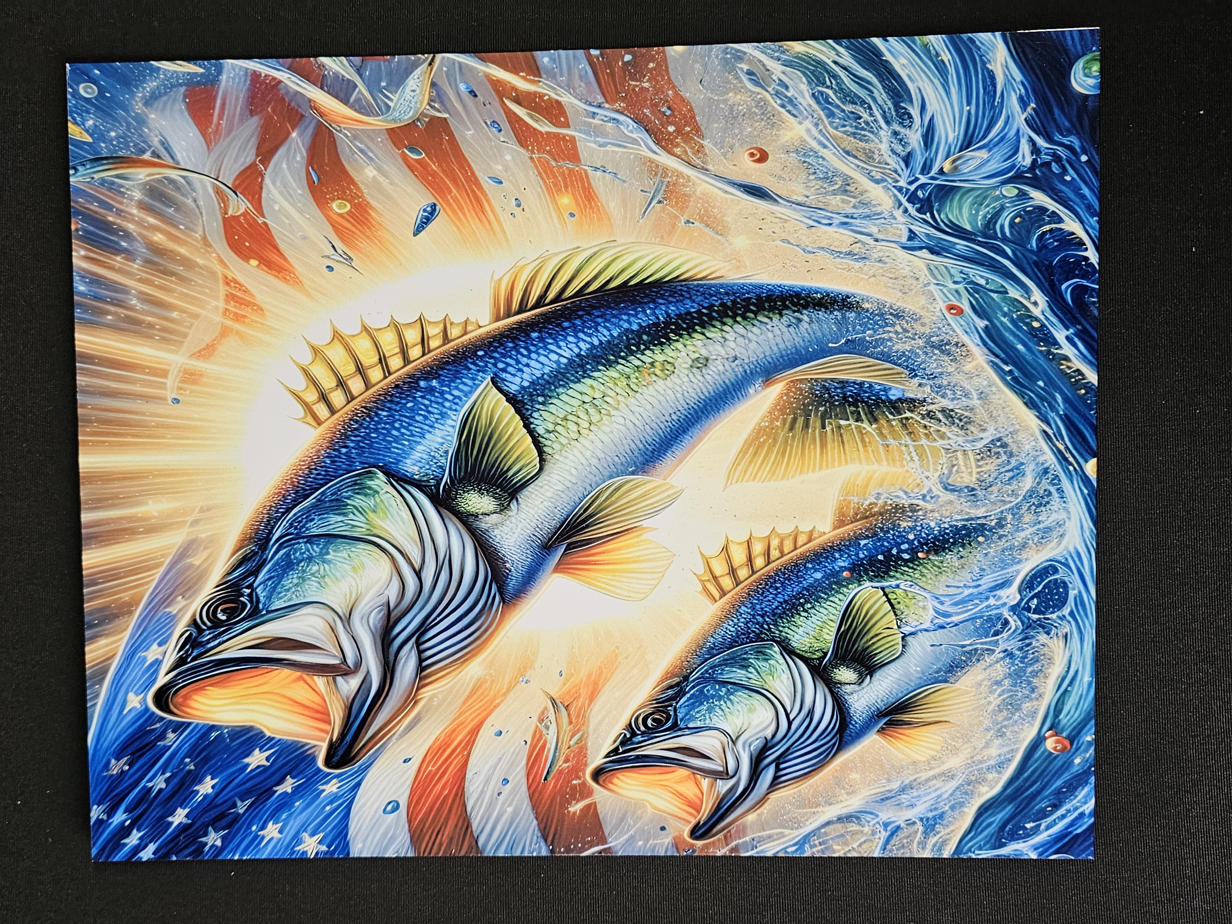 Patriotic Fish Metal Art Print