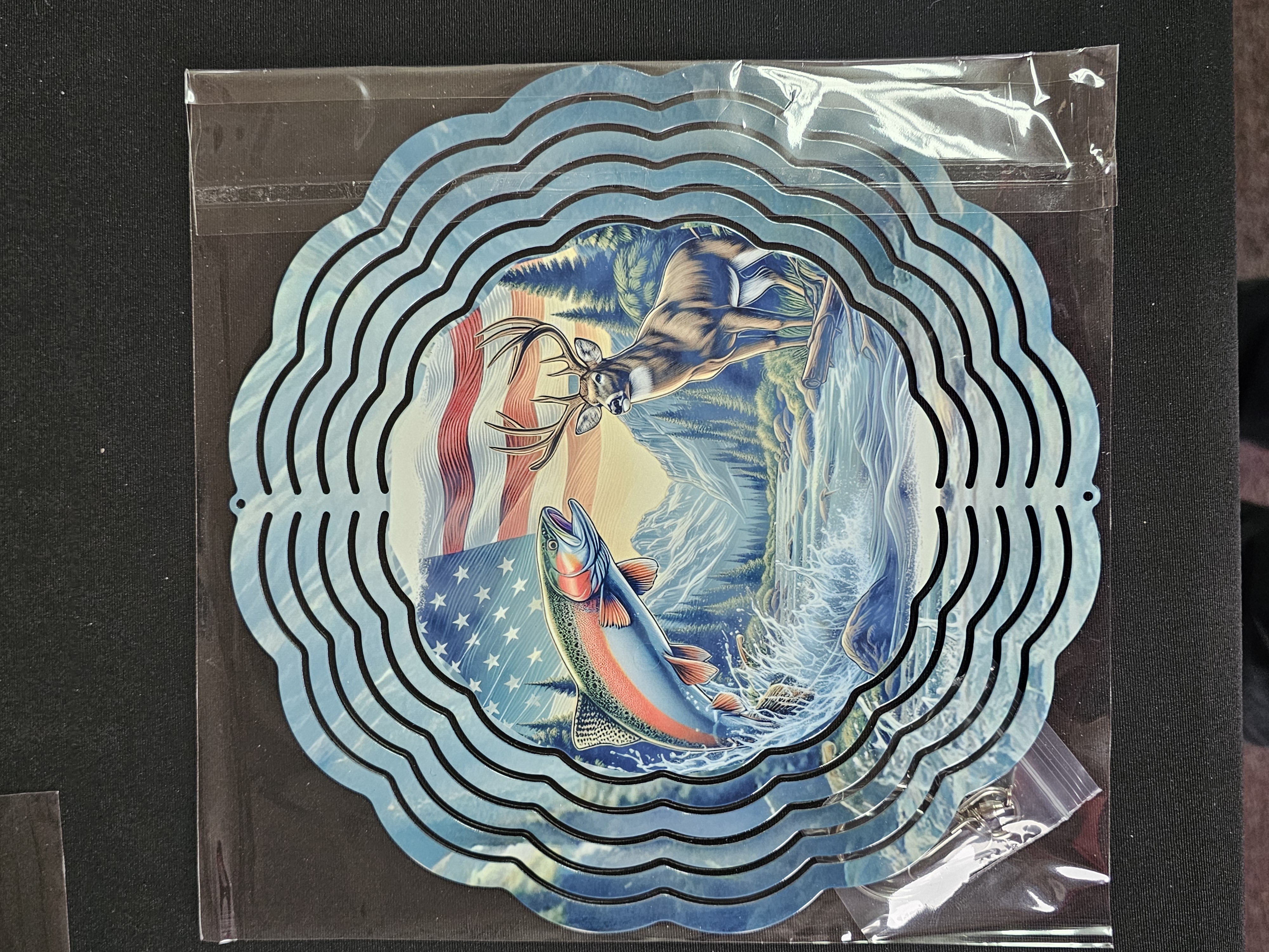 Wildlife Patriotic Metal Wind Spinner