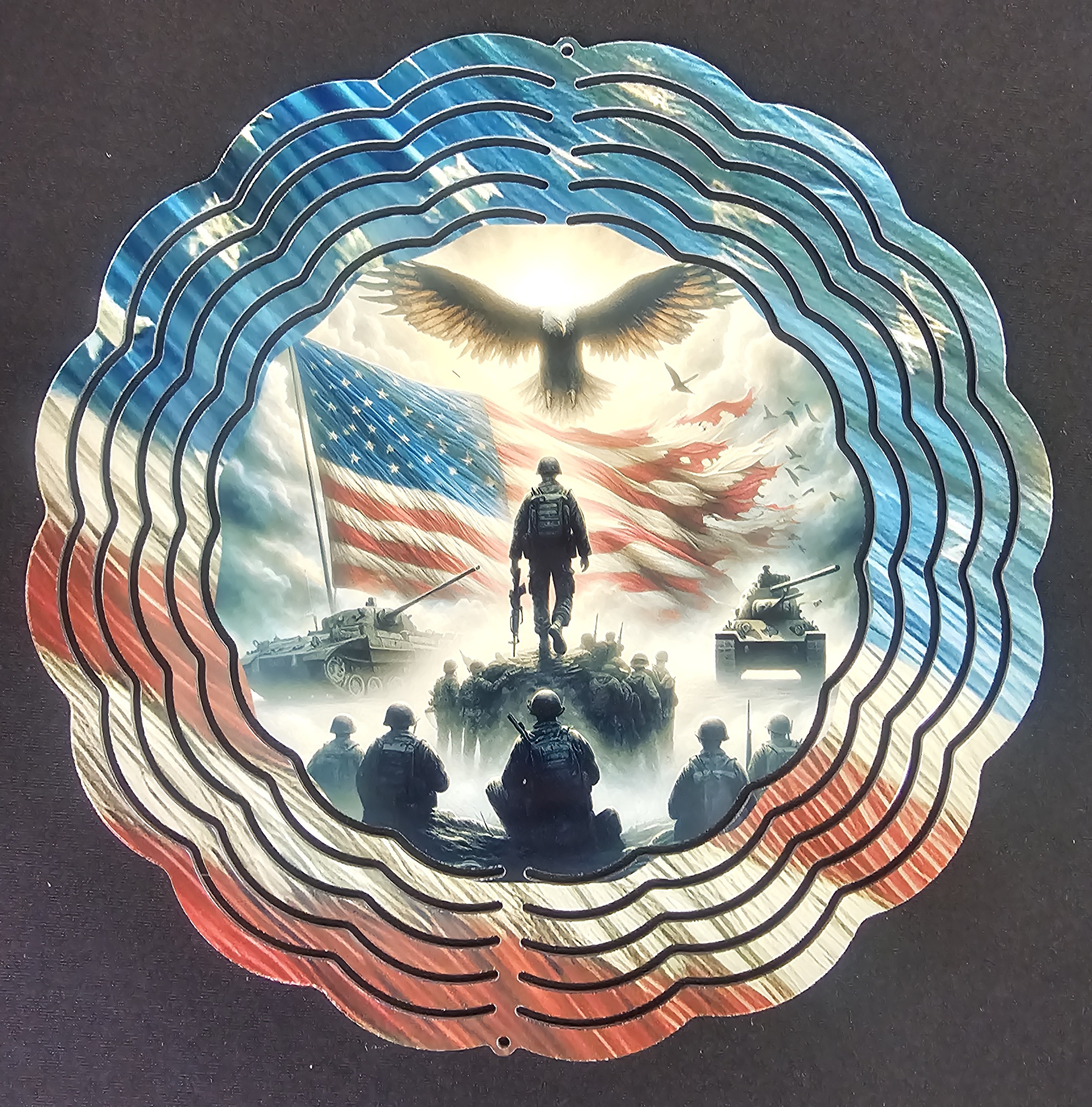 Patriotic Metal Wind Spinner